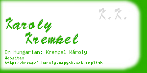 karoly krempel business card